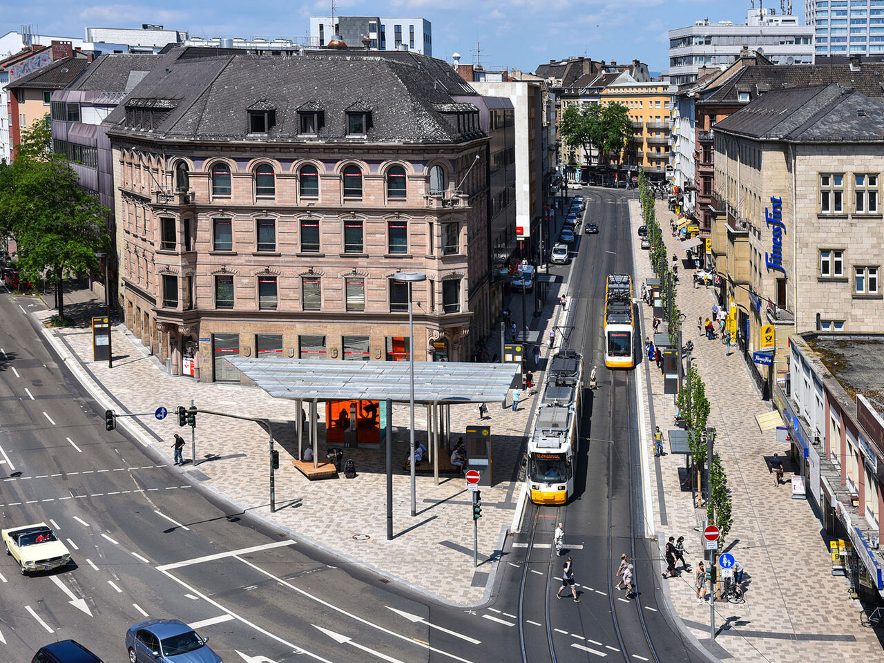 Vogelperspektive in die Bahnhofstraße