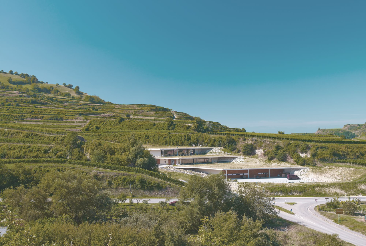 Das Weingut Franz Keller, Vogtsburg, ist perfekt in den Hang eingebettet