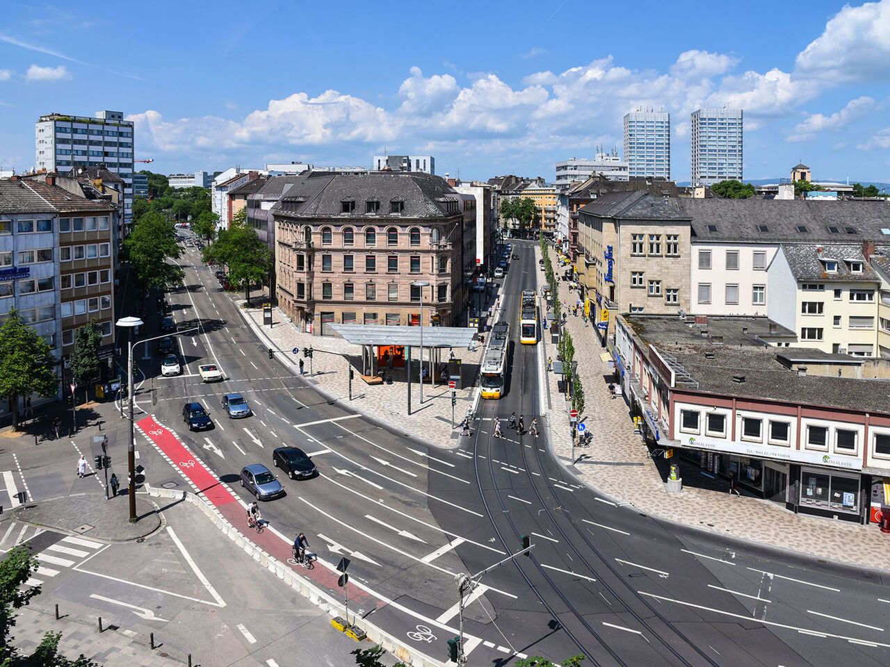 Vogelperspektive in die Bahnhofstraße