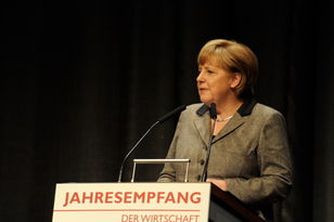 Foto: Bundeskanzlerin Dr. Angela Merkel spricht anlässlich des Jahresempfangs der Kammern in Mainz