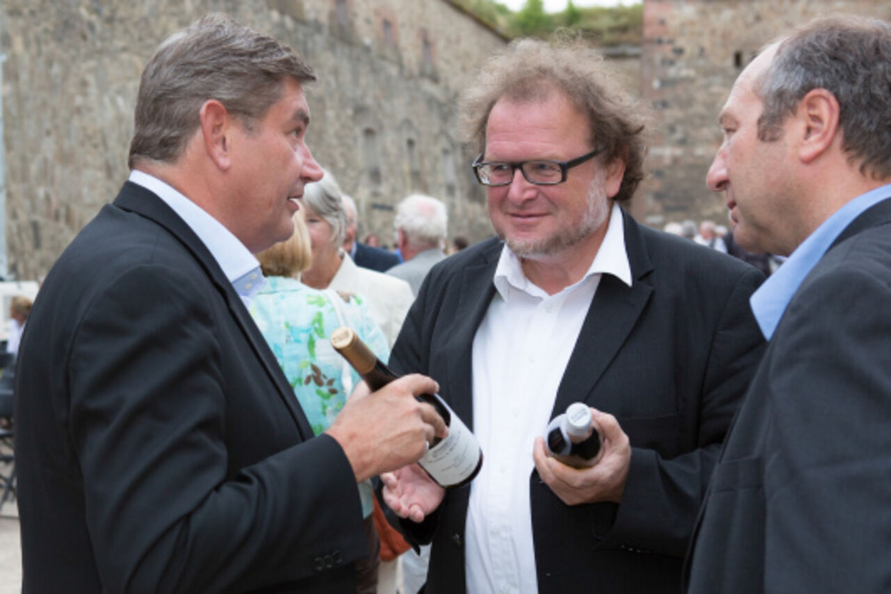 Foto: Die Architekten Baumewerd, Metz und Diehl im Gespräch