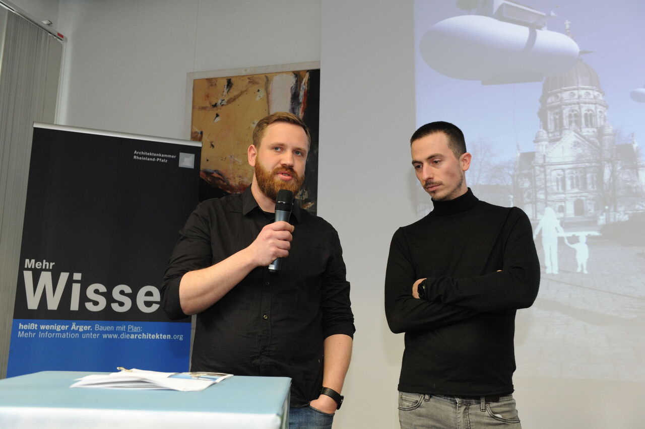 Architekt Andreas Meyer (links), Dipl.-Ing. (FH) und Frederic Gutperle, Dipl.-Ing. (FH) M.A. | FORMAAT GbR | Mainz.