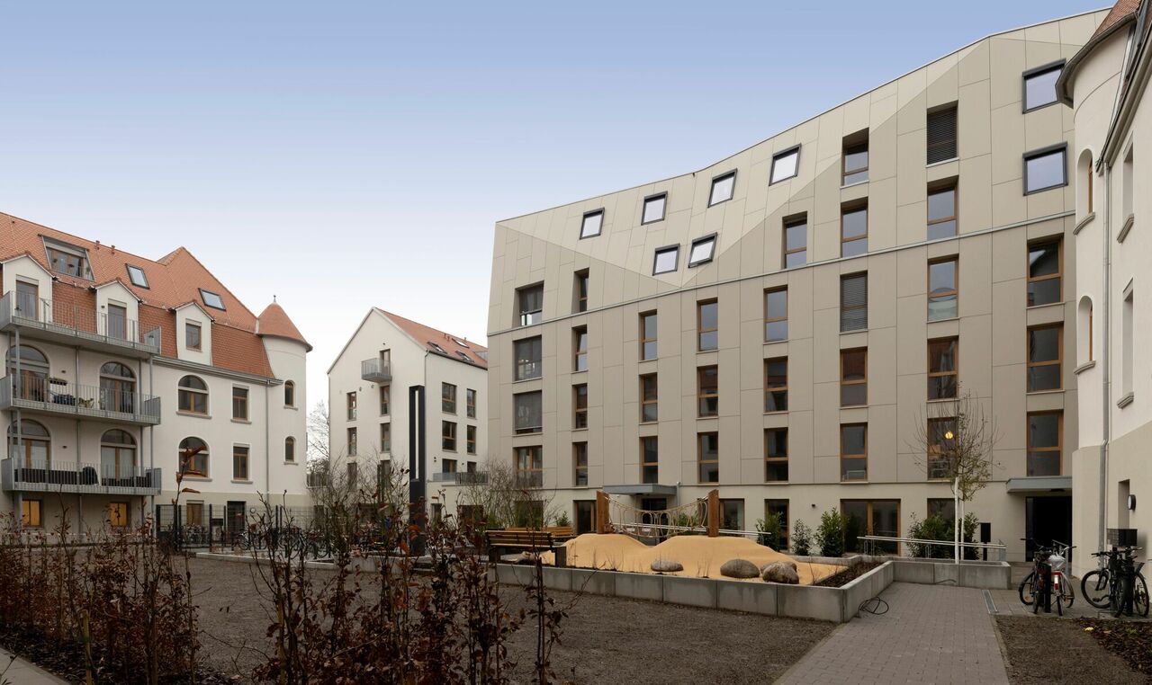 Einbindung von Haus A/Terra in das Wohnquartier mit Haus B/Novum und weiteren