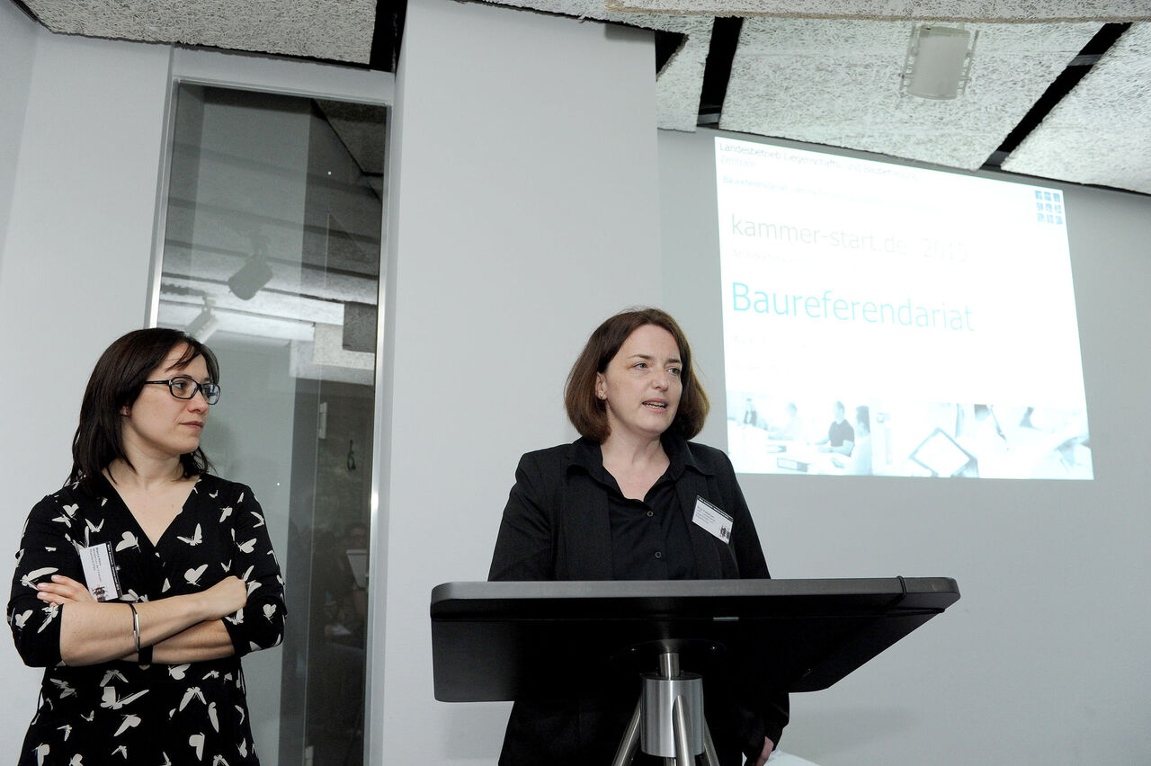  Birgit Pottkämper (LBB, Baureferendariat), Bianca Klein (Finanzministerium, Baureferendariat).