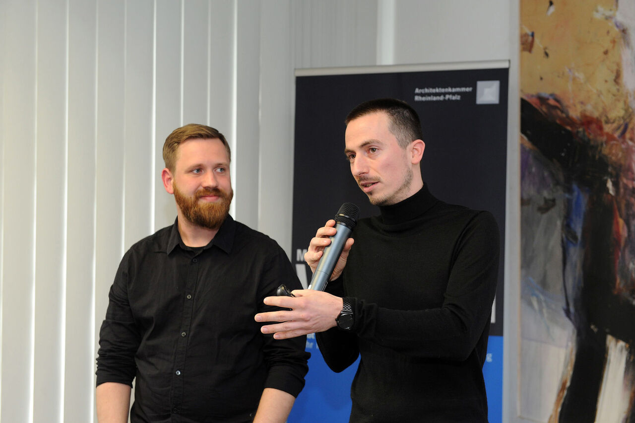 Architekt Andreas Meyer (links), Dipl.-Ing. (FH) und Frederic Gutperle, Dipl.-Ing. (FH) M.A. | FORMAAT GbR | Mainz.