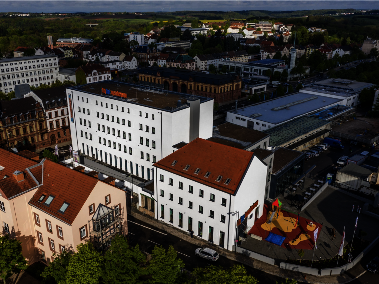 Foto: . ., Die Jugendherbergen in Rheinland-Pfalz und im Saarland, Mainz - Deutschland Jugendherberge Pirmasens in ehemaliger Hauptpost Pirmasens