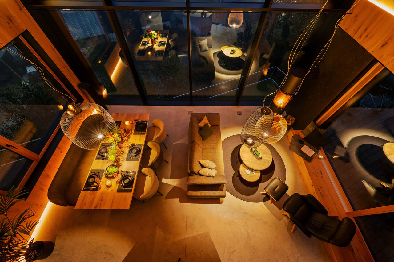 Wohn - und Essbereich von der Galerie