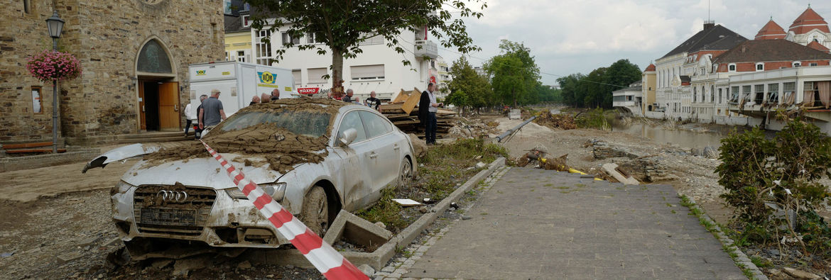 Zerstörte Infrastruktur in Bad Neuenahr