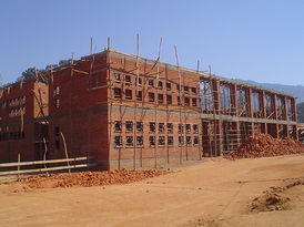 Baustelle eines Gebäudes in Malawi.