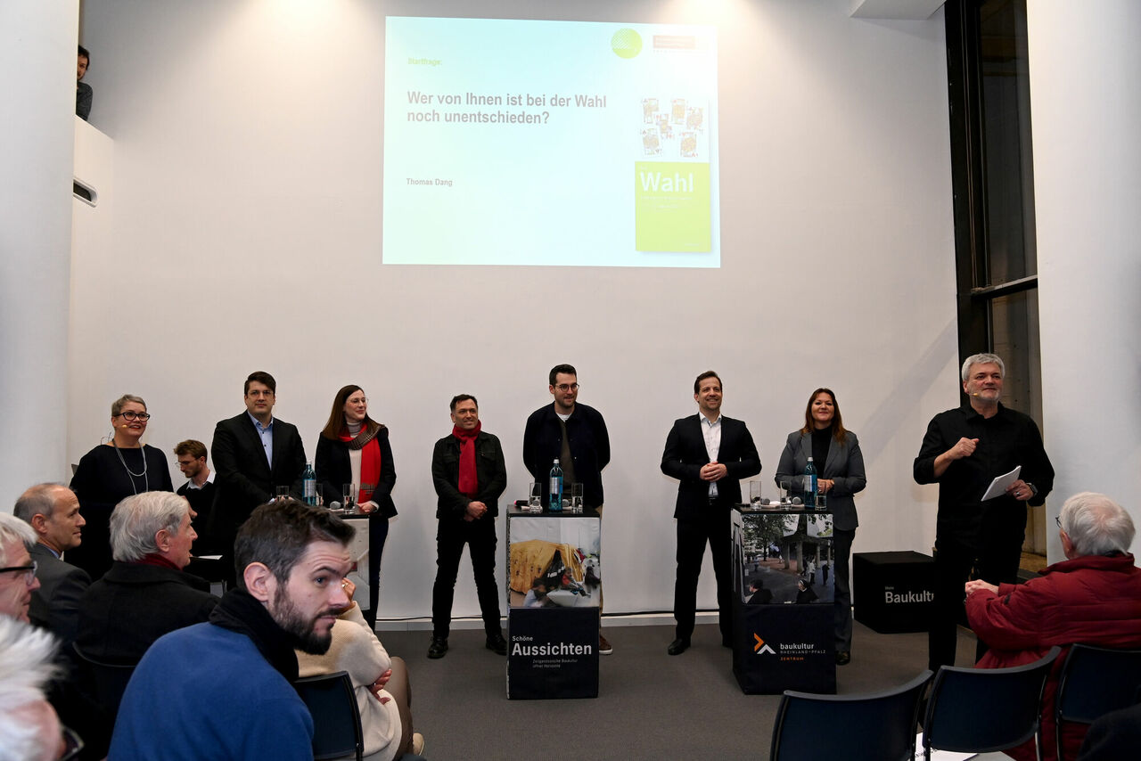 Diskussionsrunde im Zentrum Baukultur zur Oberbürgermeisterwahl in Mainz