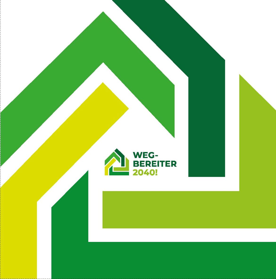 Logo des Wettbewerbs, das aus Grüntönen die Umrisse eines Hauses formt