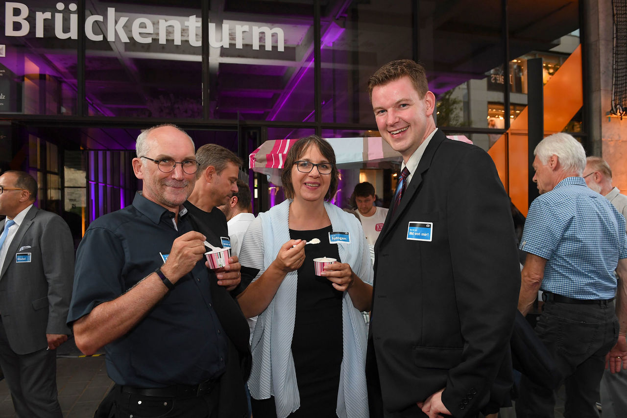 Architekt Joachim Becker, Architektin Jutta Stammwitz-Becker und Andreas Kühn (v.l.n.r.).