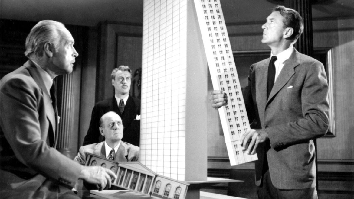 Foto: Warner Bros. Der kompromisslose Architekt Howard Roark präsentiert seine Entwürfe in The Fountainhead (USA 1949)