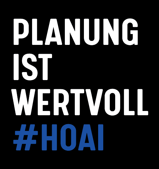 Logo: "Planung ist wertvoll #HOAI"