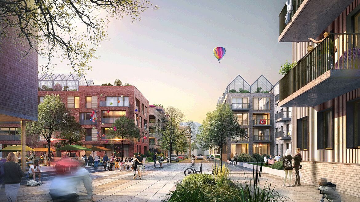 Visualisierung "Quartier Kleineschholz" in Freiburg