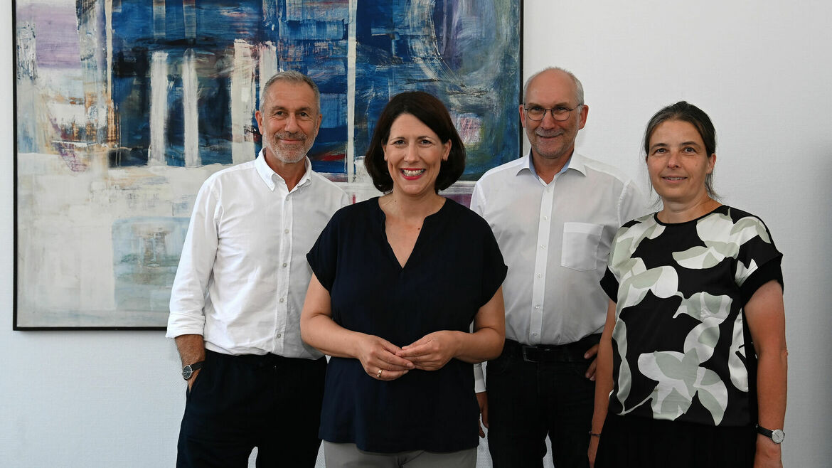 Joachim Rind, Ministerin Daniela Schmitt, Joachim Becker, Edda Kurz