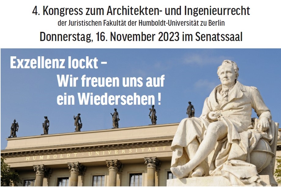 4. Kongress zum Architekten- und Ingenieurrecht der Juristischen Fakultät der Humboldt Universität zu Berlin