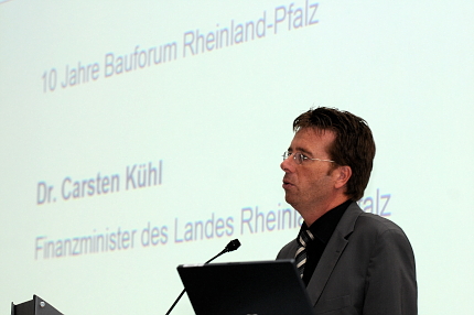 Dr. Carsten Kühl, Finanzminister des Landes Rheinland-Pfalz, beim 9. Bauforum