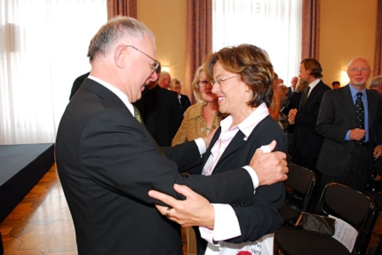 Günther Franz und Ministerin Margit Conrad